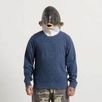 Vans Blue Crewneck Sweatshirt With All-Over Palm Pattern Print