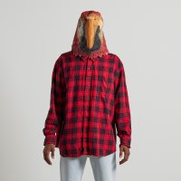 Camicia in flanella rossa  nera